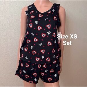 Joyspun Women's Printed Tank Top and Shorts Pajama Set, 2-Piece